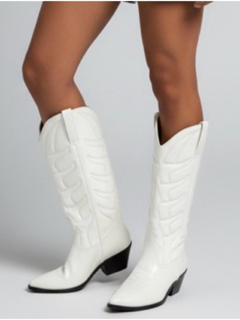 Lemon Drop by Privileged Fernando Cowboy Boots in white, size 8